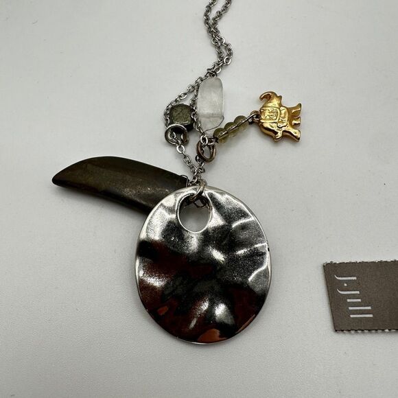 STILL WITH TAG! J.Jill 30" silver toned necklace with charms as pendants! - Picture 12 of 14